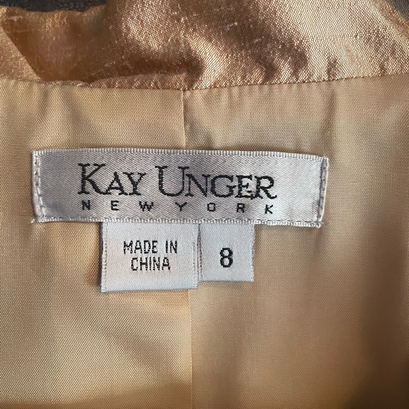 Vintage Kay Unger Gold Silk Dress - Picture 2 of 11